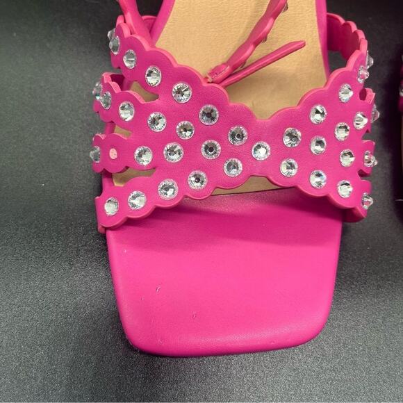 Torrid jeweled wedge heels women’s size 9WW pink strappy summer barbiecore - Picture 2 of 7